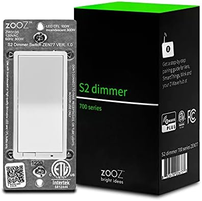 Zooz 700 סדרת Z-Wave Plus S2 Dimmer Switch Zen77, לבן | פשוט פתרון ישיר 3-כיווני ו -4 כיוונים |